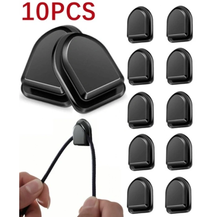 Siyah Çok Amaçlı Yapışkanlı Kanca 10 lu