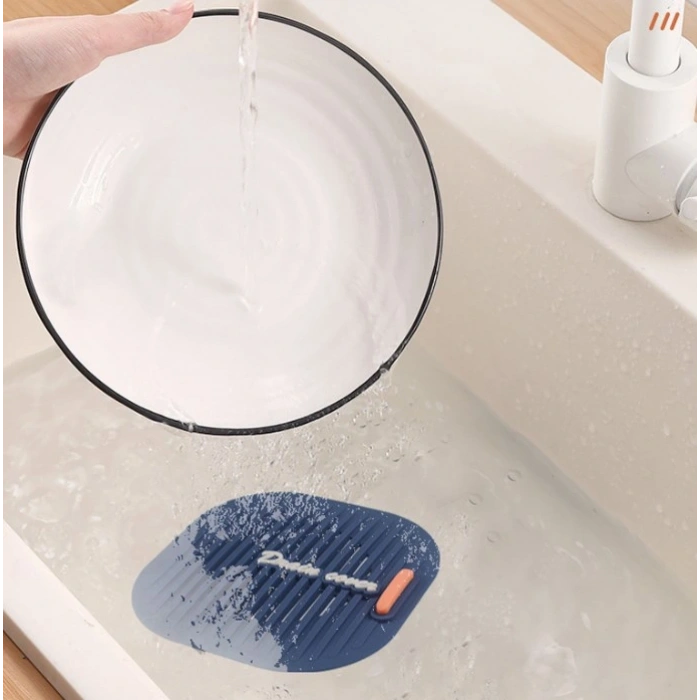 Süzgeçli Lavabo Gider Koruyucu Mat Gri