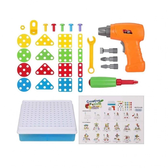 Çocuk URT014-001 Birlik, 3D Eğitici Matkap Seti Hayvanlar Özel Fiyatlı Ürün