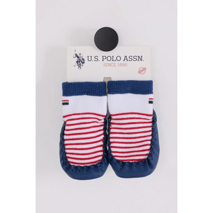 U.S. Polo Assn Çarık Çorap USB2600 Beyaz-Lacivert
