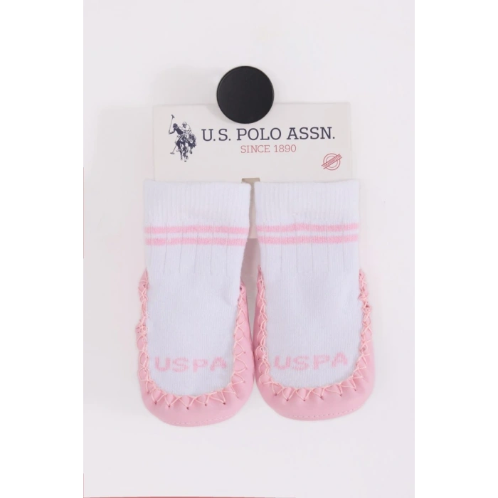 U.S. Polo Assn Çarık Çorap USB2800 Beyaz-Pembe
