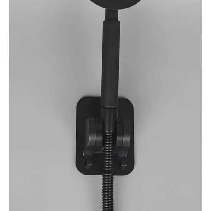 Yapışkanlı Duş Başlığı Tutucu Ayarlı Askılı Siyah