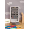 6 Sepetli Çok Amaçlı Dolap Gri Sepetli Çocuk odası Organizer