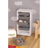 6 Sepetli Çok Amaçlı Dolap Gri Sepetli Çocuk odası Organizer