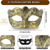 Altın Renk Eskitme Maskeli Balo Maskesi – Venedik Tarzı Parti Maskesi