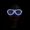 Beyaz Led Işıklı Parti Gözlüğü - Şerit Gözlük 3 Modlu