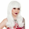 Çocuk Beyaz Renk Kahküllü Dalgalı Uzun Parti Peruğu