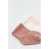 Cherry Girl 3lü Penye Soket Çorap 10138 Pudra