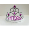 Çocuk Gümüş Renk Prenses Yazılı Parti Tacı 60 cm