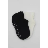 Eğitici Oyuncak Bistyle 2Li Sneakers Kaymaz Basic Penye Çorap BS20103 Siyah Ekru