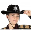 Çocuk Kovboy Şapkası Siyah Sheriff Kostüm ve Parti Aksesuarı