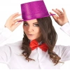 Fuşya Pembe Parıltılı Simli Fötr Silindir Şapka Çocuk ve Yetişkin İçin Parti Aksesuarı