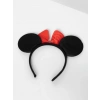 Eğitici Oyuncak Kırmızı Fiyonklu Minnie Mouse Taç Fare Tacı Kafa Bandı