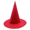 Çocuk Kırmızı Renk Keçe Cadı Şapkası Yetişkin Çocuk Uyumlu 35X38 cm