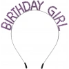 Çocuk Mor Renk Kristal Taşlı Parlak Birthday Girl Yazılı Taç 16x17 cm