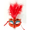Renkli Tüylü Venedik Parti Maskesi Karışık Renk 12 Adet Set