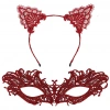 Eğitici Çocuk Şık Kırmızı Dantel Maske ve Taç Seti 5 No – Maskeli Balo & Özel Etkinlikler