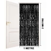 Çocuk Siyah Renk Ekstra Metalize Parlak Saçaklı Arka Fon Perde İthal A Kalite 1x2 Metre