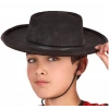 Çocuk Siyah Renk Keçe Flamenko Şapkası Çocuk Boy