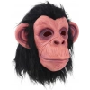 Çocuk Siyah Saçlı Kafaya Tam Geçmeli Lateks Şempanze Maskesi - Lateks Maymun Orangutan Goril Maske Et Maske