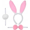 Tavşan Kostüm Seti Pembe Taç Papyon Kuyruk Eğlenceli Ve Sevimli Kostüm