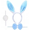 Tavşan Kostüm Seti Mavi Taç Papyon Ponpon Kuyruk İçerir
