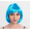 Turkuaz Kısa Küt Parti Peruğu Farklı ve Eğlenceli