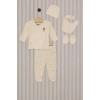 U.S.Polo Kız Bebek Zıbın Seti Krem, Konforlu ve Şık, Bebekler İçin İdeal Seçim
