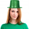 Yeşil Parıltılı Simli Fötr Silindir Parti Şapkası Eğlenceli ve Şık Tasarım