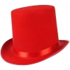 Çocuk YetişkinlerİçinKırmızıRenkRingmasterSihirbazŞapkasıFötrŞapka15cm