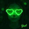 Yeşil LED Işıklı Kalp Gözlük – 3 Modlu Parti &