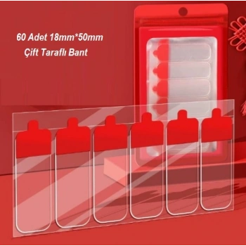 60 Parça Kolay Açılır Güçlü Çift Taraflı Bant 18mm*50mm