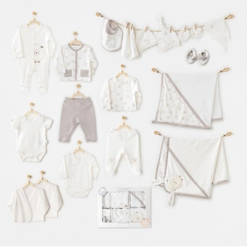 AC25562 Newborn Set Tinny Ships 20Li Hastane Çıkışı Ekru