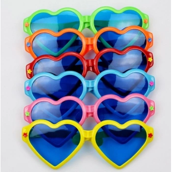 Çocuk Büyük Kalp Parti Gözlüğü Karışık 12 Adet