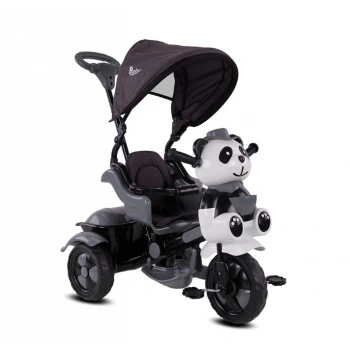 Çocuk Babyhope 127A Little Panda 3 Tekerli Kontrollü Bisiklet (Pedli) Gri