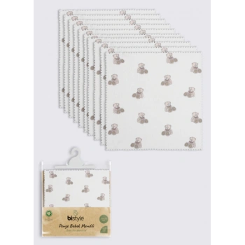 Eğitici Oyuncak Bistyle Bear 20x20 10Lu Penye Mendil 90162 Ekru