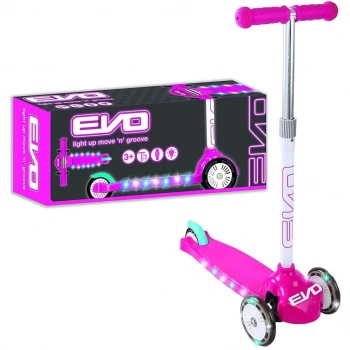 Çocuk Evo Işıklı Move N Groove Pembe Üç Tekerlekli Scooter