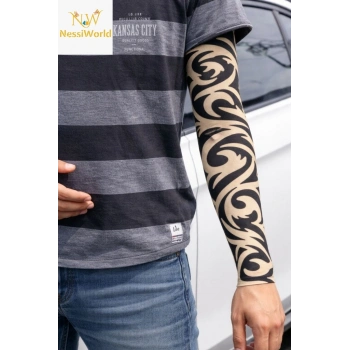 Giyilebilir Kol Dövmesi Çorap Dövme 3D Baskılı Kol Bacak Dövme 2 Adet Model 14