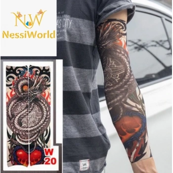 Giyilebilir Kol Dövmesi Çorap Dövme 3D Baskılı Kol Bacak Dövme 2 Adet Model 7