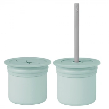 Ham+Hüp Pipetli Silikon Bardak Seti River Green / Powder Grey