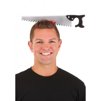 Çocuk Kafaya Saplanmış Halloween Kanlı Testere Şaka Tacı