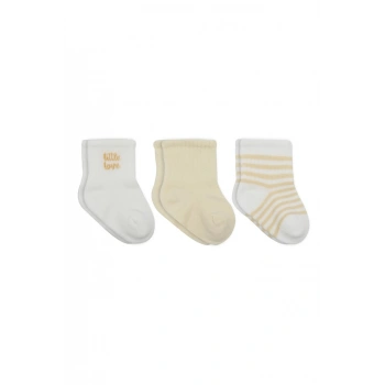 Little Love Girl 3lü Penye Soket Çorap 10137 Ekru