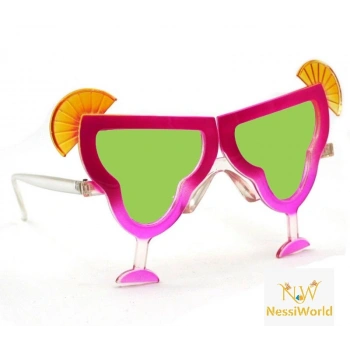 Margarita Bardak Şeklinde Parti Gözlüğü Pembe 16x8 cm