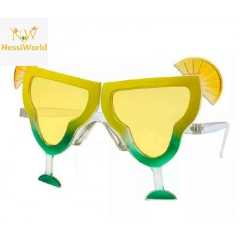 Margarita Bardak Şeklinde Parti Gözlüğü Sarı 16x8 cm