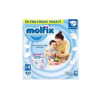 Molfix Bebek Bezi Ultra Fırsat Paketi 4 Beden 7-14 Kg 100 Adet