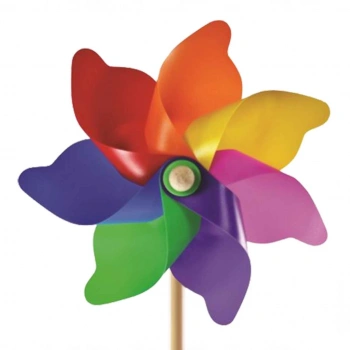 Çocuk 7 Kanat 30 cm Gök Kuşağı Rüzgar Gülü