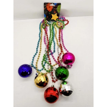 Renkli 70ler 80let 90lar Temalı Disko Topu Kolye Seti 6 Adet