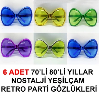 Retro Tarz Yeşilçam Gözlükleri – Nostaljik Parti Aksesuarı