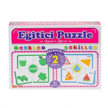 Çark Puzzle Renkler Şekiller 60 Parça, Çocukların Zeka Gelişimine Katkı Sağlayan Oyun