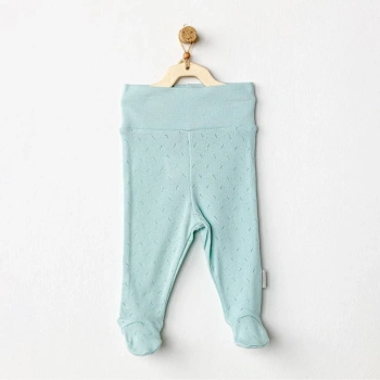 Doğal Tonları ile Bebeklerin Günlük Rahatlığını Sağlayan Patikli Pantolon – Yeşil